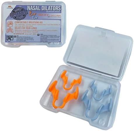 Dilatadores Nasales para Ronquidos - Antirronquido - Versión Mejorada - Ayudas para la Respiración - 4 Paquetes, 2 Pequeños y 2 Medianos - Mobi Lock - imagen 1