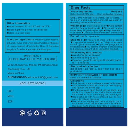 MQFORU Removedor de Callos, Eliminador de Maíz para Dedos, Cuidado Rápido de Pies - Removedor de Callos Comunes y Plantares 15ML (15 piezas) - imagen 6