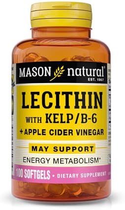 MASON NATURAL Lecitina con Kelp, Vitamina B6 y Vinagre de Manzana, Fórmula de Doble Acción, 100 Cápsulas Blandas (Paquete de 1) - imagen 1