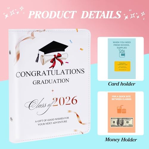 Álbum de Fotos de Graduación 2026 - 8 x 7 Pulgadas PU con 24 Páginas, Regalo de Supervivencia para Estudiantes, Ideal para Chicos y Chicas - imagen 5