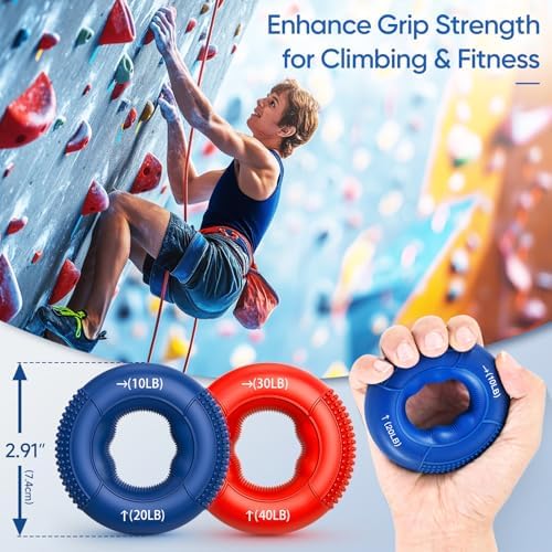 Kit de Entrenamiento de Fuerza de Agarre FitBeast, 9 Piezas con 3 Ejercitadores de Dedos, 2 Fortalecedores de Antebrazo, Estiradores de Dedos y - imagen 4
