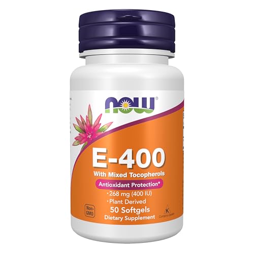 Suplementos NOW Foods, Vitamina E-400 IU con Tocoferoles Mixtos, Protección Antioxidante*, 50 Cápsulas Blandas - imagen 3