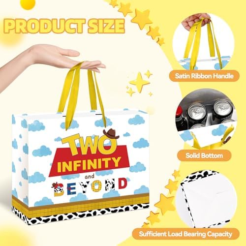 Bolsa de Regalo RTMISA Dos Infinito y Más Allá con Papel de Seda y Tarjeta de Felicitación para Cumpleaños de Niño de 2 Años - Decoraciones y - imagen 3