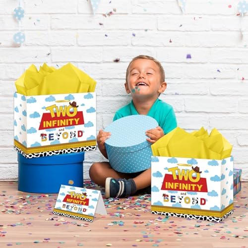Bolsa de Regalo RTMISA Dos Infinito y Más Allá con Papel de Seda y Tarjeta de Felicitación para Cumpleaños de Niño de 2 Años - Decoraciones y - imagen 4