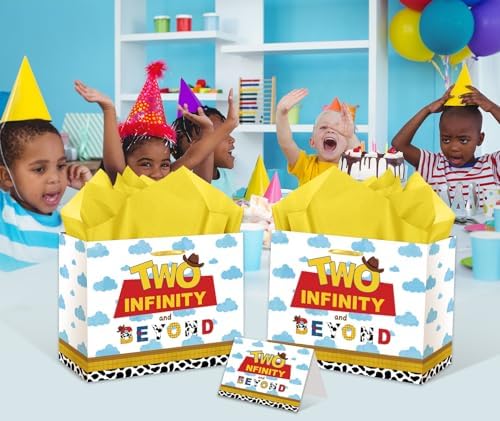 Bolsa de Regalo RTMISA Dos Infinito y Más Allá con Papel de Seda y Tarjeta de Felicitación para Cumpleaños de Niño de 2 Años - Decoraciones y - imagen 7