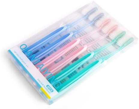 Cepillos de Dientes Extra Suaves QIANTAIYING 6 Piezas, Cabeza Regular (3 Colores - 2 de Cada Uno) Cerdas Tapered para Dientes Sensibles y Cuidado de - imagen 6