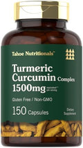 Suplemento de Cúrcuma y Curcumina Tahoe Nutritionals | 150 Cápsulas | Complejo con Pimienta Negra | Sin OGM y Libre de Gluten - imagen 1