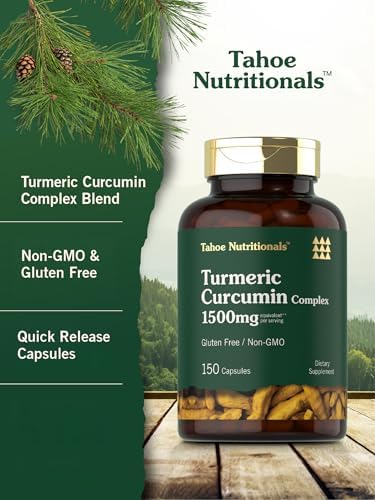 Suplemento de Cúrcuma y Curcumina Tahoe Nutritionals | 150 Cápsulas | Complejo con Pimienta Negra | Sin OGM y Libre de Gluten - imagen 4