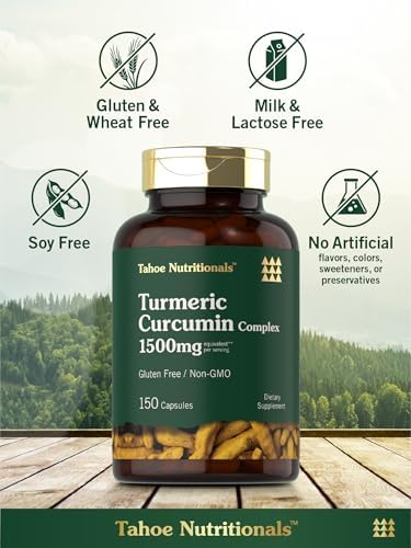 Suplemento de Cúrcuma y Curcumina Tahoe Nutritionals | 150 Cápsulas | Complejo con Pimienta Negra | Sin OGM y Libre de Gluten - imagen 5
