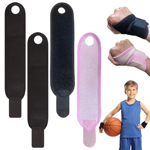 Férulas para Muñeca Panthra para Niños, 4 Piezas, Soporte Nocturno Ajustable, Compresión, Ideal para Sueño y Deportes (Rosa+Negro) - imagen 1