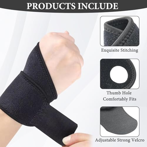 Férulas para Muñeca Panthra para Niños, 4 Piezas, Soporte Nocturno Ajustable, Compresión, Ideal para Sueño y Deportes (Rosa+Negro) - imagen 4