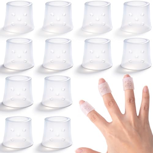 PAGOW 12 Piezas de Dedales de Silicona Reutilizables para Evitar Morderse las Uñas, Guantes Transpirables para Protección de Cutículas y Piel - - imagen 1