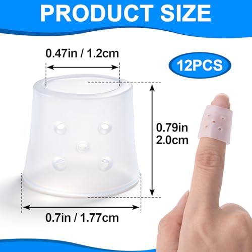 PAGOW 12 Piezas de Dedales de Silicona Reutilizables para Evitar Morderse las Uñas, Guantes Transpirables para Protección de Cutículas y Piel - - imagen 2