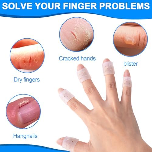 PAGOW 12 Piezas de Dedales de Silicona Reutilizables para Evitar Morderse las Uñas, Guantes Transpirables para Protección de Cutículas y Piel - - imagen 3