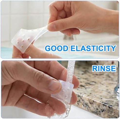 PAGOW 12 Piezas de Dedales de Silicona Reutilizables para Evitar Morderse las Uñas, Guantes Transpirables para Protección de Cutículas y Piel - - imagen 4