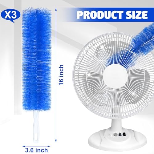 Cepillo Limpiador de Ventiladores Flexible, 3 Piezas, Duster Reutilizable de Microfibra para Ventiladores, Aire Acondicionado y Cortinas - imagen 2