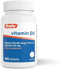 Rugby Vitamina D3 2000 IU (50 mcg) - Suplemento diario sin gluten para huesos, dientes y salud inmunológica, 100 tabletas - imagen 1