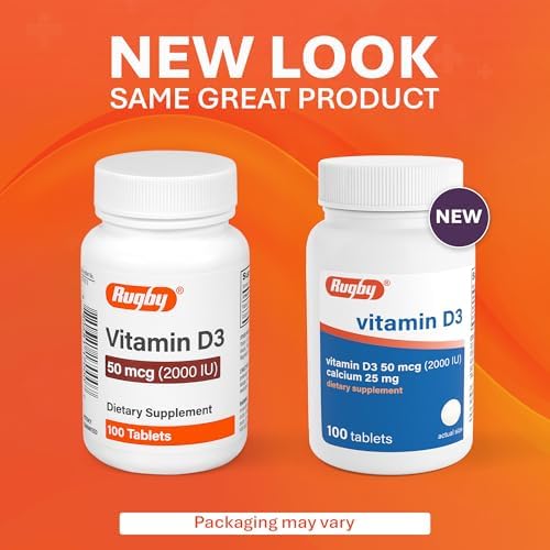 Rugby Vitamina D3 2000 IU (50 mcg) - Suplemento diario sin gluten para huesos, dientes y salud inmunológica, 100 tabletas - imagen 3