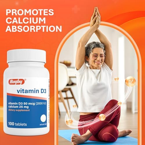 Rugby Vitamina D3 2000 IU (50 mcg) - Suplemento diario sin gluten para huesos, dientes y salud inmunológica, 100 tabletas - imagen 5