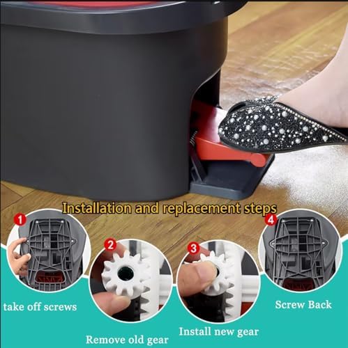 YWSH 6 Piezas de Engranaje para Cubeta de Mopa Giratoria Compatible con Ocedar Vilida Easy Mop con Rodamientos y Clutch Unidireccional - imagen 4
