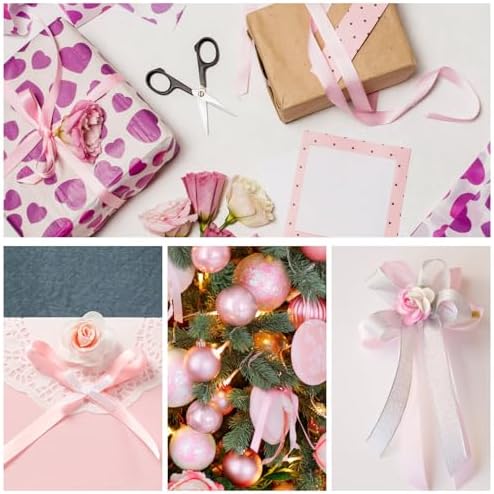 LIQWEI 2 Rollos de Cinta Rosa y Azul, Cinta de Satén Doble Cara para Regalos, Manualidades, Flores, Pasteles de Cumpleaños y Decoraciones de Fiesta - imagen 6