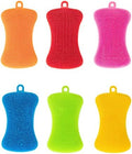 Esponjas de Silicón para Lavar Platos, 6 Piezas Reutilizables, Esponjas de Limpieza Doble Cara, Multicolor, Antiadherentes para Platos, Frutas y - imagen 1
