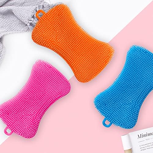 Esponjas de Silicón para Lavar Platos, 6 Piezas Reutilizables, Esponjas de Limpieza Doble Cara, Multicolor, Antiadherentes para Platos, Frutas y - imagen 7