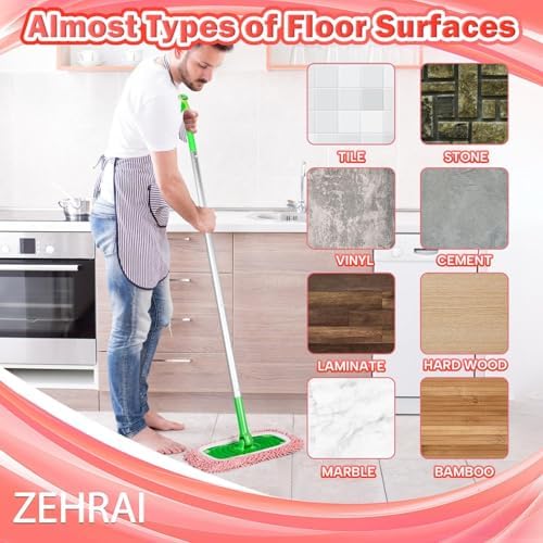 ZEHRAI 6 Piezas de Almohadillas de Microfibra Reutilizables Compatibles con Swiffer Sweeper, Cubiertas para Mopa Húmeda y Seca, Repuestos para - imagen 6