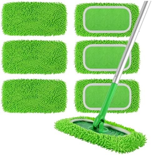 ZEHRAI 6 Piezas de Almohadillas de Microfibra Reutilizables Compatibles con Swiffer Sweeper, Cubiertas para Mopa Húmeda y Seca, Repuestos para - imagen 8
