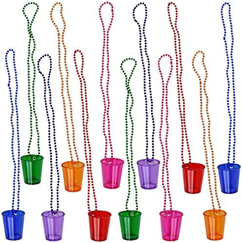 Juego de 12 Vasos de Chupito Iconikal en Collar de Perlas, Colores Variados, Plástico Duradero de 2 oz, Ideal para Tailgating y Más - imagen 4