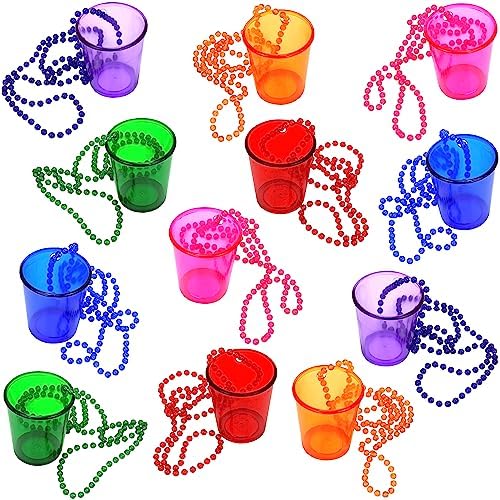 Juego de 12 Vasos de Chupito Iconikal en Collar de Perlas, Colores Variados, Plástico Duradero de 2 oz, Ideal para Tailgating y Más - imagen 5