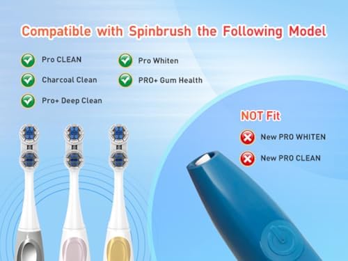 Cabezas de cepillo de dientes de repuesto compatibles con Spinbrush versión antigua PRO Clean/PRO WHITEN, 8 piezas - imagen 2