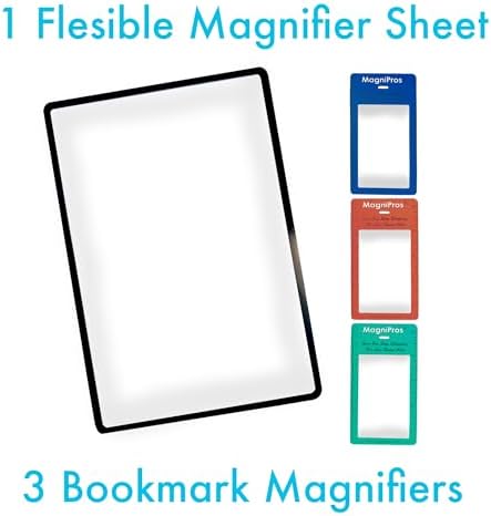 Lente de aumento Fresnel MagniPros Premium 3X (300%) de 4.5 x 7 con 3 marcadores, ideal para leer textos pequeños y proyectos solares. - imagen 2