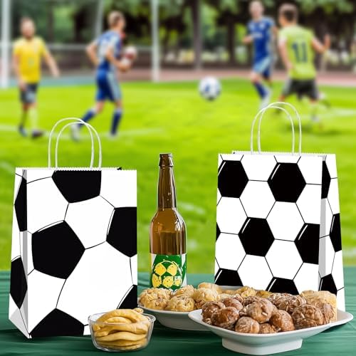 BQC 16 Piezas de Bolsas de Regalo de Fútbol con Asas para Decoraciones de Fiesta de Fútbol - imagen 3