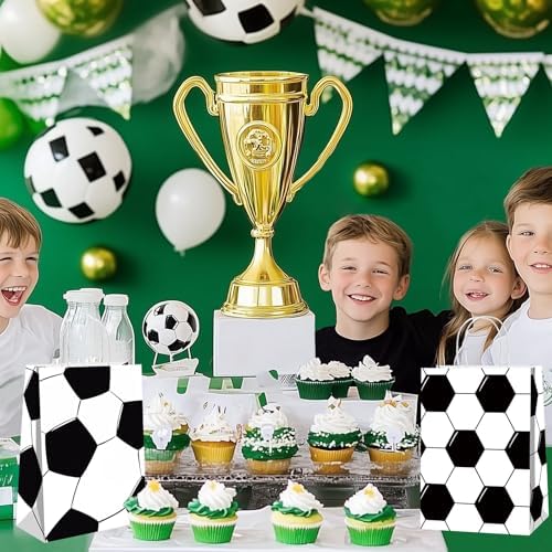 BQC 16 Piezas de Bolsas de Regalo de Fútbol con Asas para Decoraciones de Fiesta de Fútbol - imagen 4