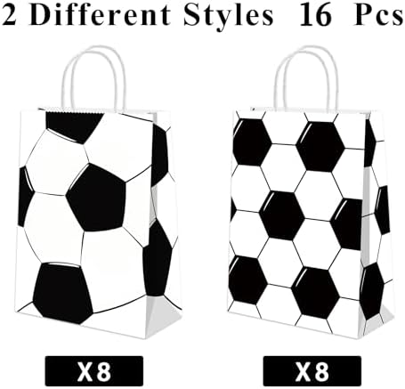 BQC 16 Piezas de Bolsas de Regalo de Fútbol con Asas para Decoraciones de Fiesta de Fútbol - imagen 5