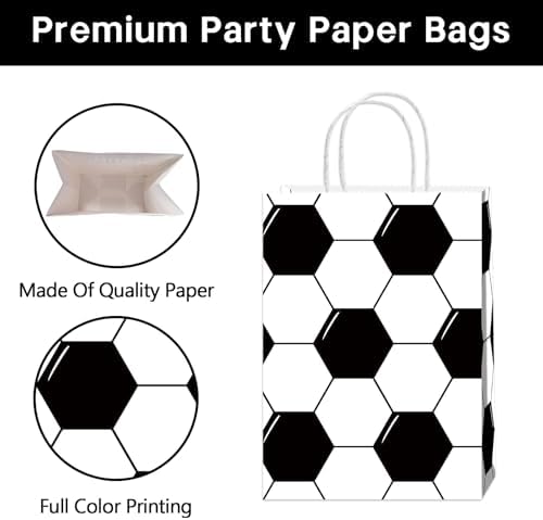 BQC 16 Piezas de Bolsas de Regalo de Fútbol con Asas para Decoraciones de Fiesta de Fútbol - imagen 7