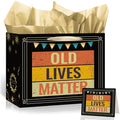 Bolsa de Regalo Divertida para Cumpleaños Las Viejas Vidas Importan con Papel de Seda y Tarjeta de Felicitación para Hombres, Ideal para Papá, Abuelo - imagen 1