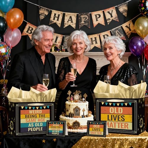 Bolsa de Regalo Divertida para Cumpleaños Las Viejas Vidas Importan con Papel de Seda y Tarjeta de Felicitación para Hombres, Ideal para Papá, Abuelo - imagen 6