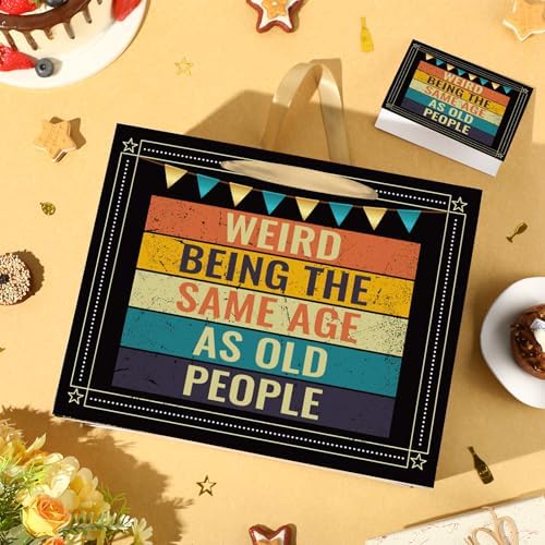 Bolsa de Regalo Divertida para Cumpleaños Las Viejas Vidas Importan con Papel de Seda y Tarjeta de Felicitación para Hombres, Ideal para Papá, Abuelo - imagen 7