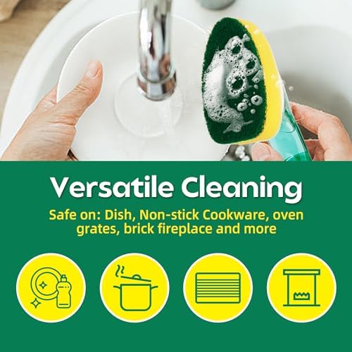 Recargas de Esponjas para Varita de Platos Sin Rayones, Cabezas de Reemplazo para Dishwand, Almohadillas de Fregado a Prueba de Rayones, Seguras para - imagen 2