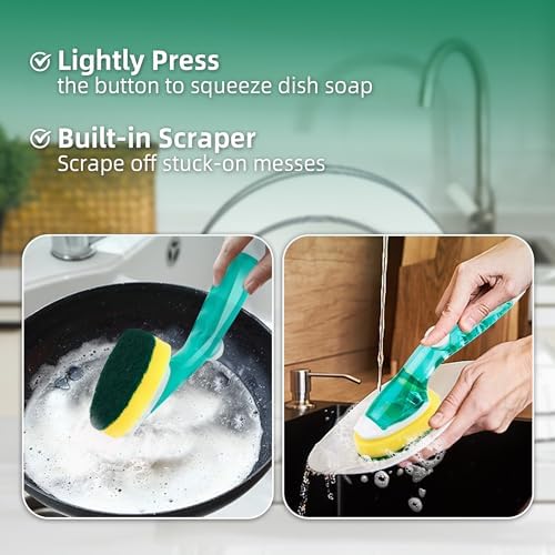 Recargas de Esponjas para Varita de Platos Sin Rayones, Cabezas de Reemplazo para Dishwand, Almohadillas de Fregado a Prueba de Rayones, Seguras para - imagen 4