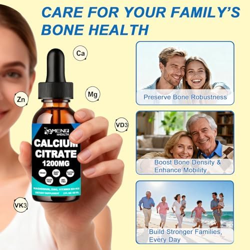Calcio Citrato 1200 mg con Vitamina D3 K2 - Gotas Líquidas para Huesos y Dientes, Alta Absorción, Vegano, Sin Azúcar, No Transgénico - imagen 6