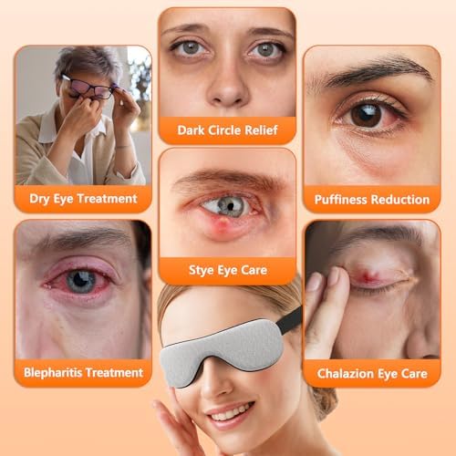 Mascarilla Caliente para Ojos – Compresa Térmica para Ojos Secos, Almohadilla Eléctrica USB para Tratamiento de Estilo y Chalazión, Máscara para - imagen 3