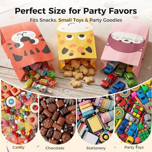 Bolsas de Fiesta para Animales Pequeños JOHOUSE, 24 Piezas, 4.7x 3.1x 8.7, con Stickers, Bolsas de Regalo para Cumpleaños, Decoraciones para Fiestas - imagen 4