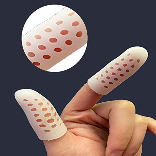 Capuchones de Gel para Dedos, 10 Piezas Protectores Transpirables con Agujeros, Alivio para Callos, Ampollas y Dedos en Garra, Reduce Fricción - imagen 4