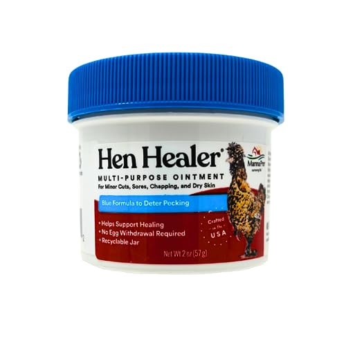 Ungüento Manna Pro Hen Healer Azul – 2 oz | Tratamiento de piel para aves a base de lanolina para cortes, raspaduras y lesiones por picoteo - imagen 1