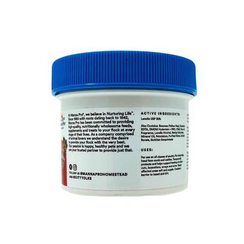Ungüento Manna Pro Hen Healer Azul – 2 oz | Tratamiento de piel para aves a base de lanolina para cortes, raspaduras y lesiones por picoteo - imagen 2