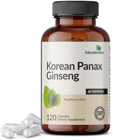Futurebiotics Ginseng Panax Coreano para Energía, Memoria y Salud Cerebral, No OGM, 120 Cápsulas - imagen 1