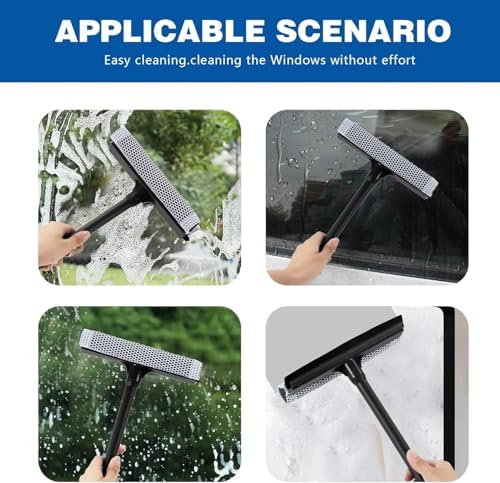 Limpiaparabrisas de Ventana de 15.9 con Mango de Plástico, Limpiador de Ventanas 2 en 1 con Esponja para Auto, Ducha, Cristales y Exterior - imagen 5